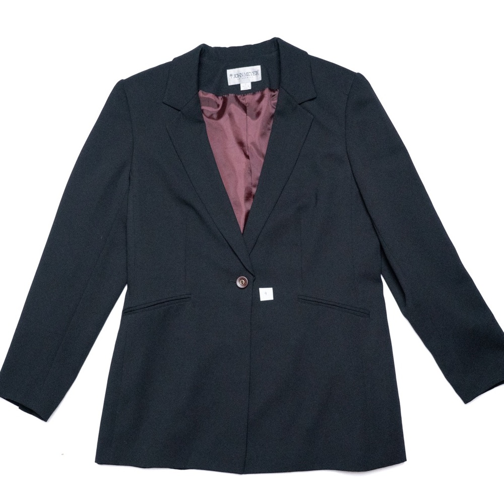 John Meyer of Norwich Women's Black One-button Blazer, Size 12, EUC